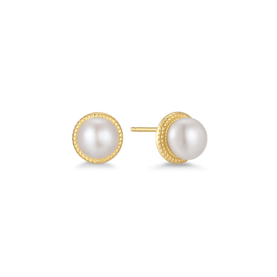 TEXTURED PEARL STUD