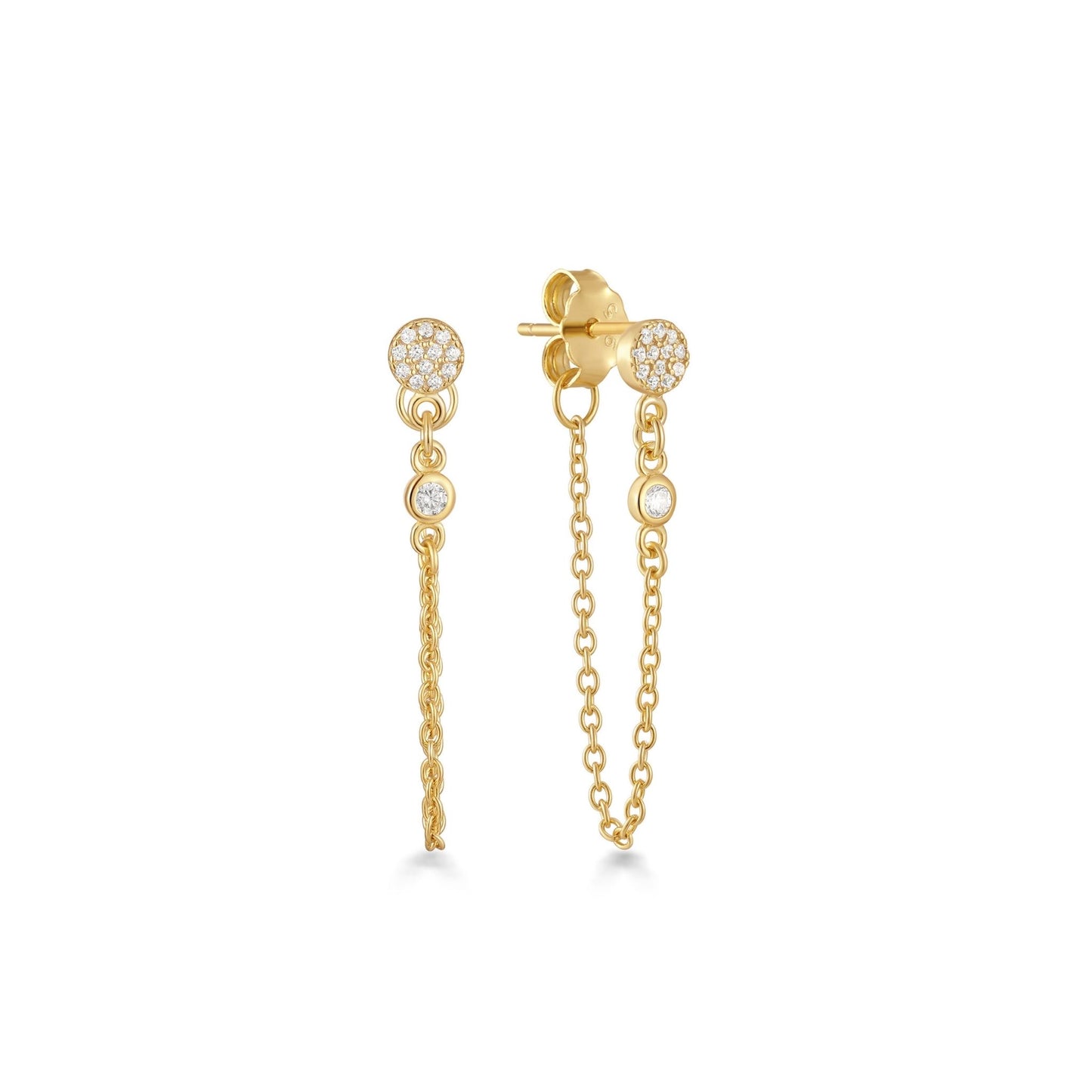 MINI ROUND PAVE DANGLE STUD