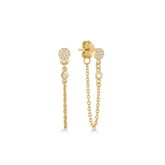 MINI ROUND PAVE DANGLE STUD