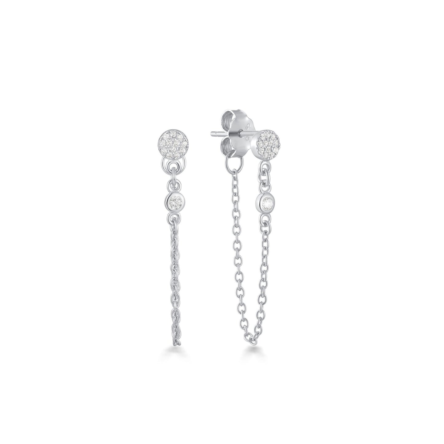 MINI ROUND PAVE DANGLE STUD
