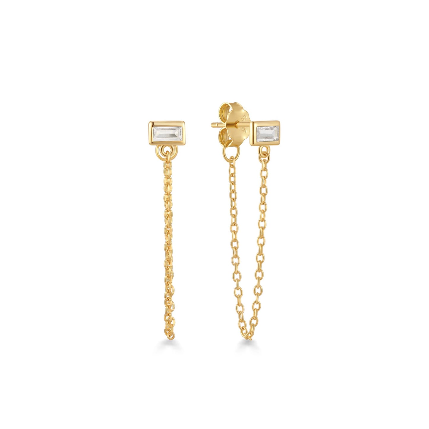 MINI BAGUETTE DANGLE STUD