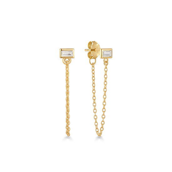 MINI BAGUETTE DANGLE STUD
