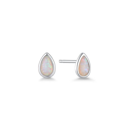WHITE OPAL STUD