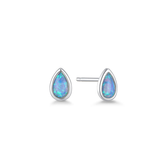 BLUE OPAL STUDS