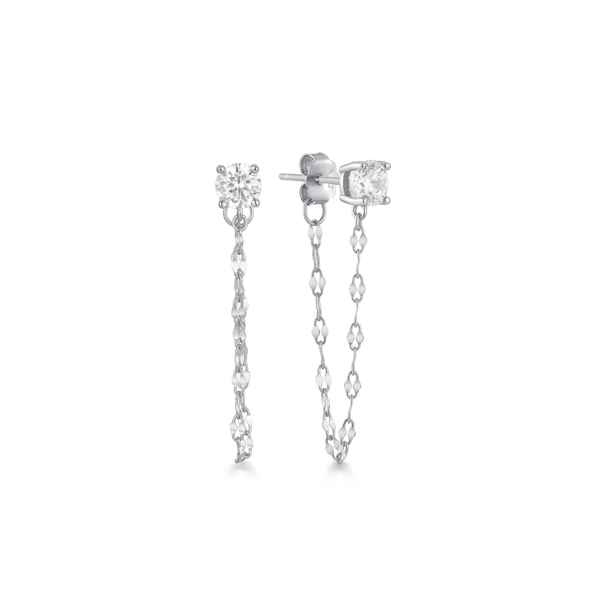 ROUND CZ DANGLE STUD
