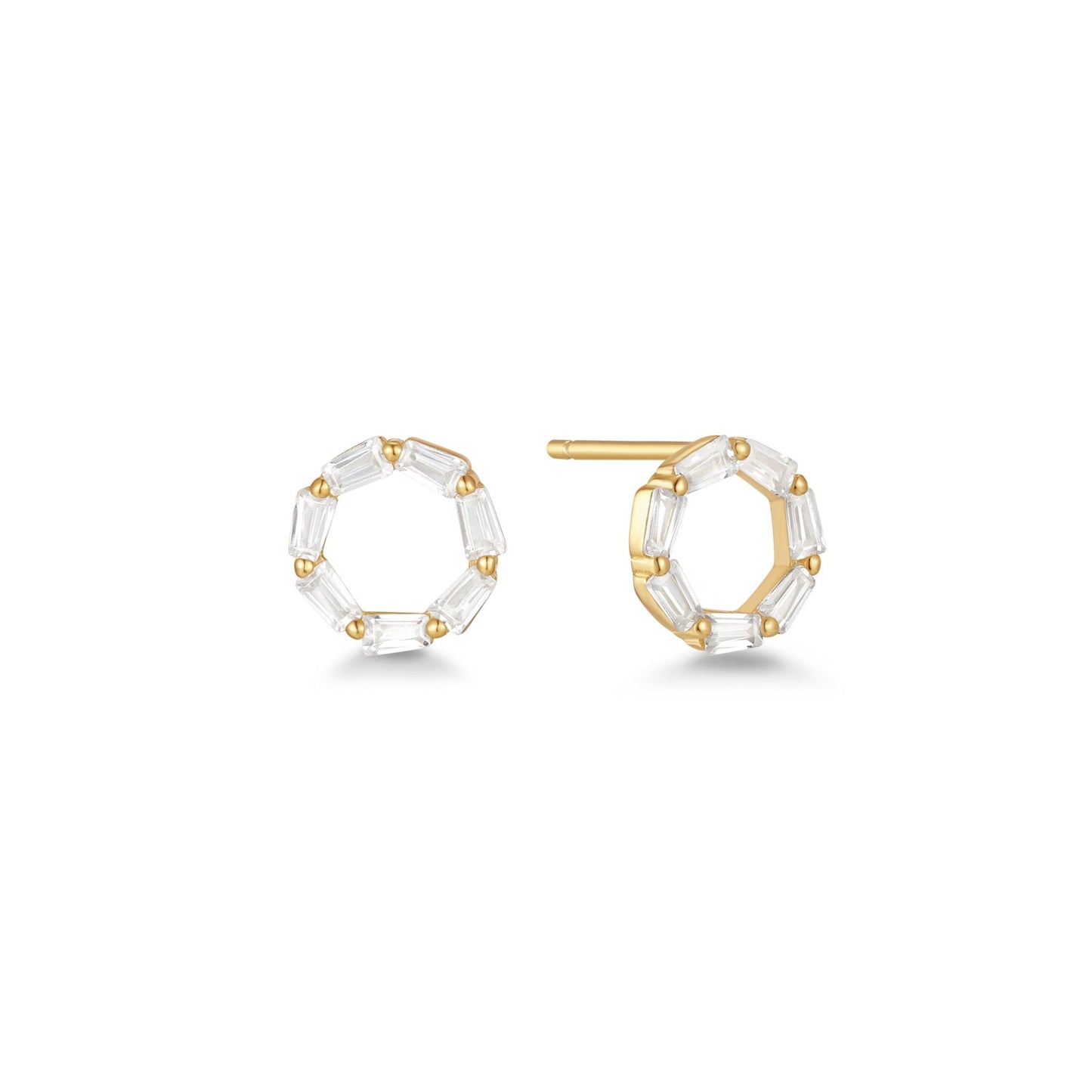 CIRCLE BAGUETTE STUD