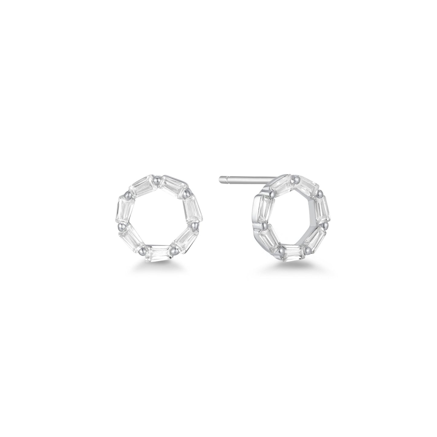 CIRCLE BAGUETTE STUD