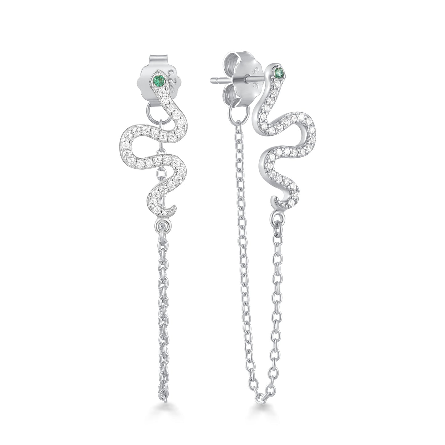 SERPENT PAVE DANGLE STUD