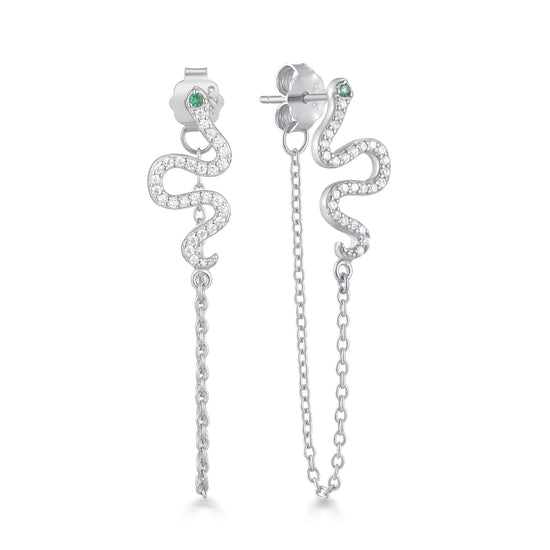 SERPENT PAVE DANGLE STUD