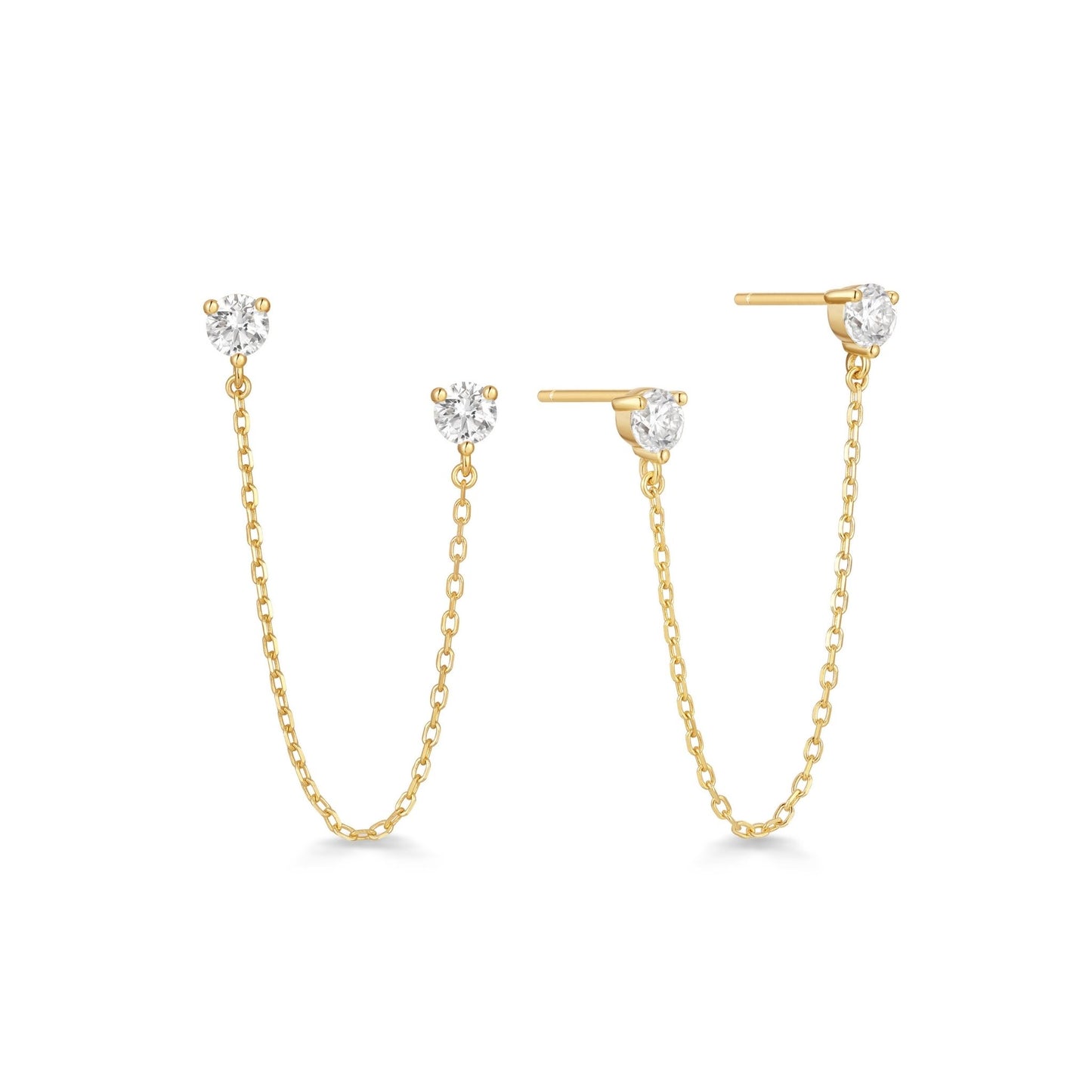 DOUBLE ROUND DANGLE STUD