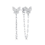 BUTTERFLY PAVE DANGLE STUD