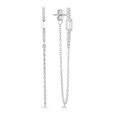 BAGUETTE BAR DANGLE STUD