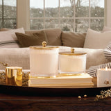 GILDED MEDIUM POURED CANDLE FROSTED WOOD FRAISER FIR