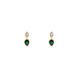 double tear drop clear/emerald