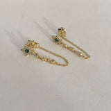 green star cz stud dangle