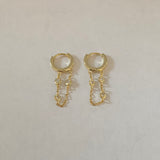 cz dangle chain huggie