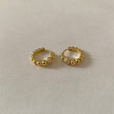 beaded with cz huggie