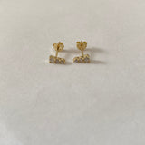 three stone cz stud