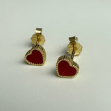 red heart studs