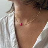 PINK MARQUISE PEARL NECKLACE