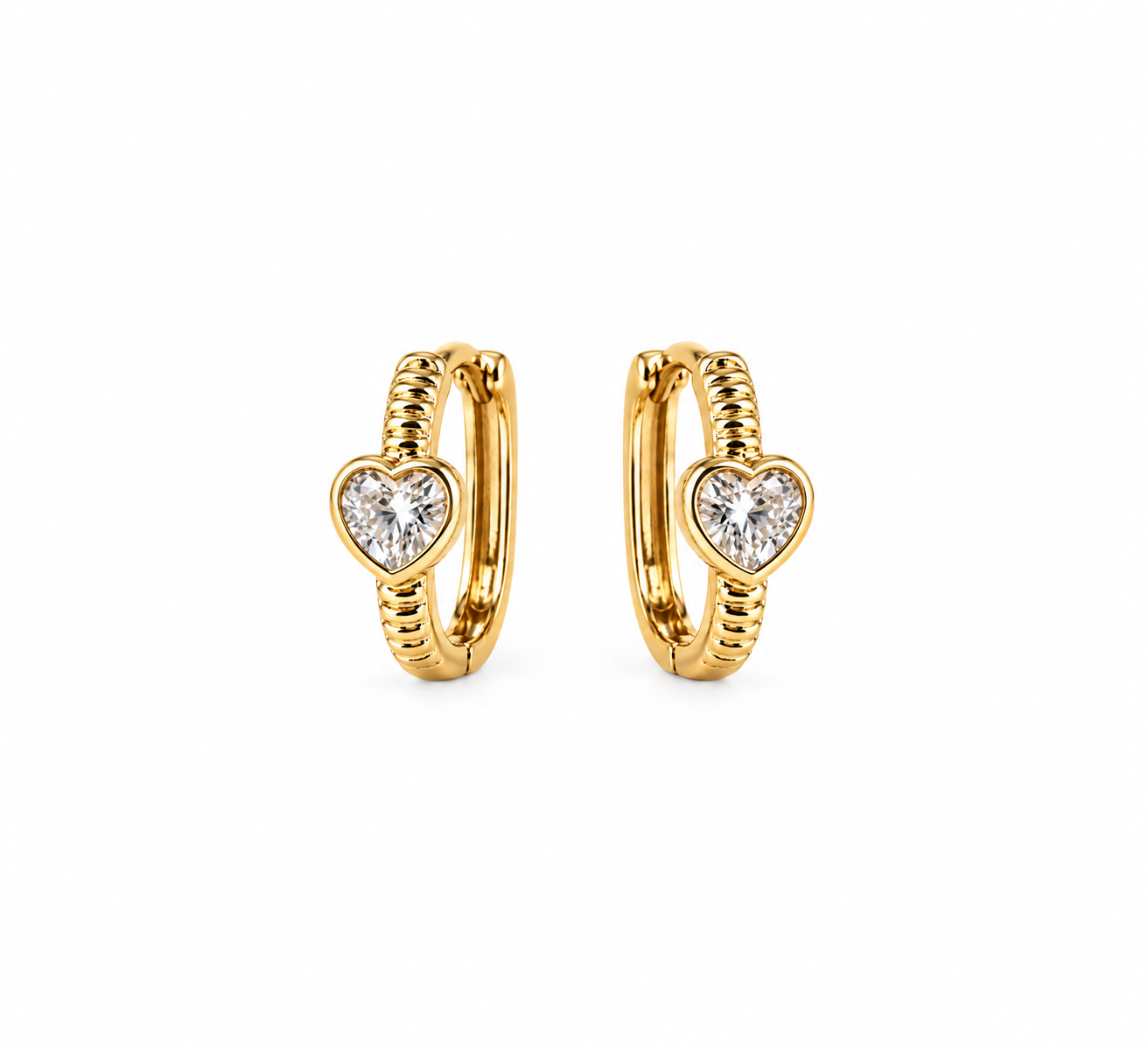 clear Huggies versatile pieces blend classic design with modern gemstone detailin
