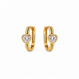 clear Huggies versatile pieces blend classic design with modern gemstone detailin