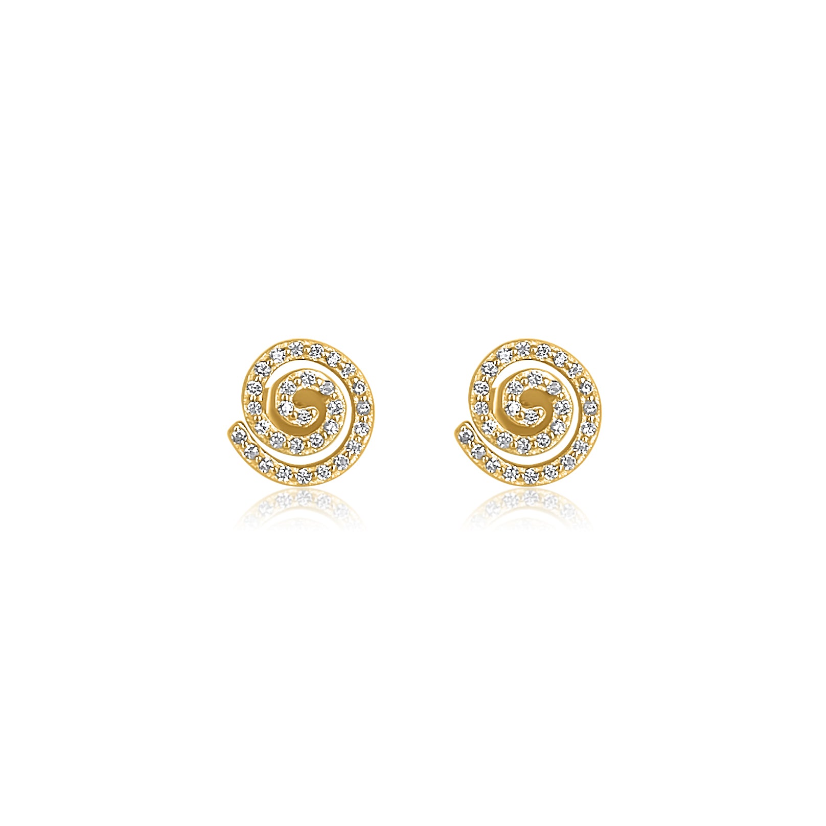 pavé spiral silhouette stud backing earring