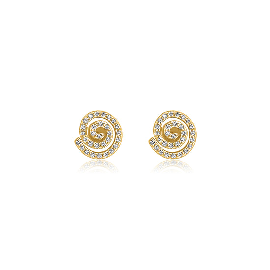 pavé spiral silhouette stud backing earring