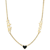 CUSTOM CHAIN TWO NAME COLORED HEART