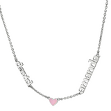CUSTOM CHAIN TWO NAME COLORED HEART