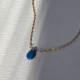 Ceruleite teardrop stone necklace