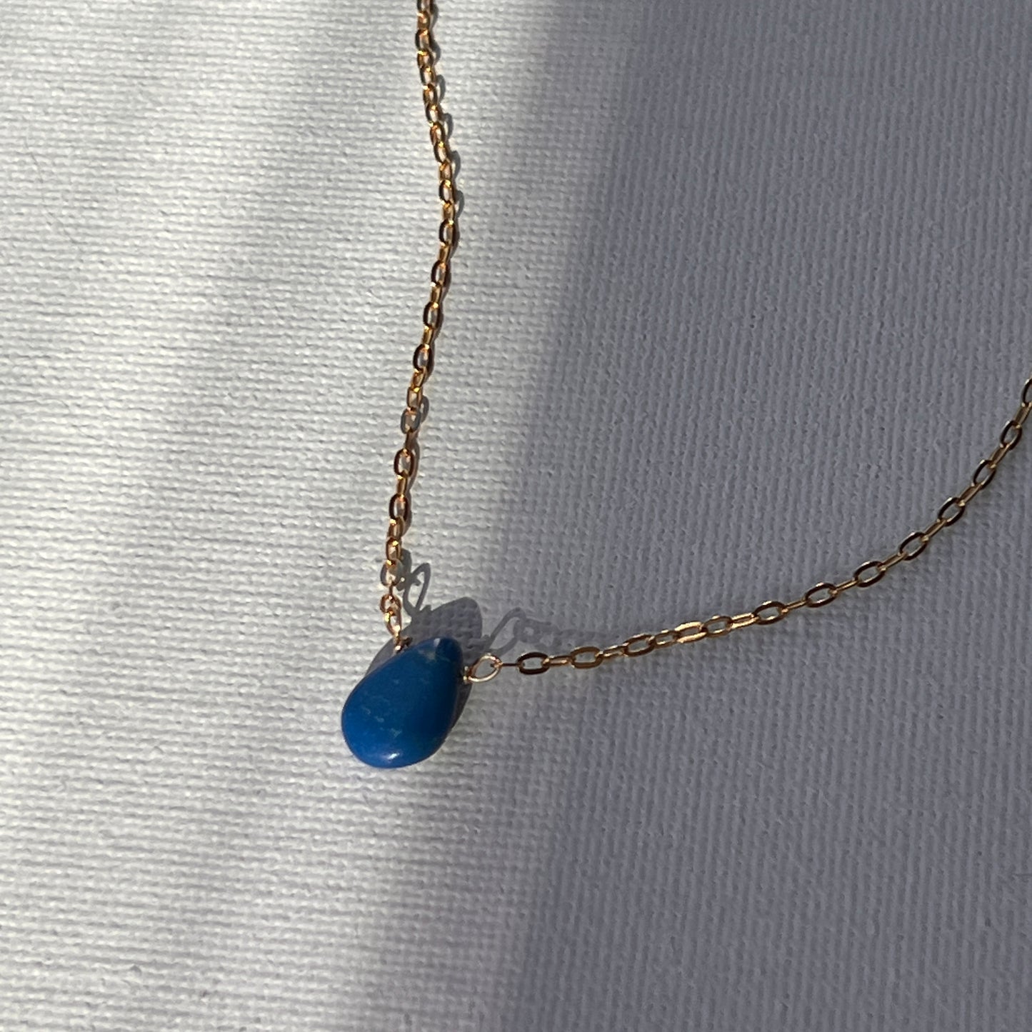 Ceruleite teardrop stone necklace