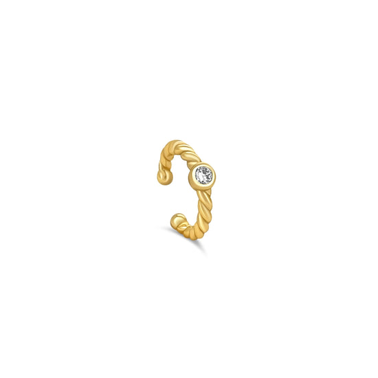 rope ear cuff with cubic zirconia