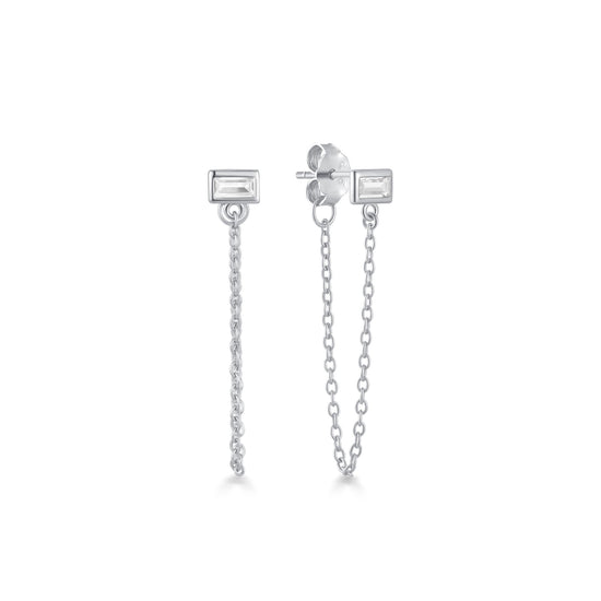 MINI BAGUETTE DANGLE STUD