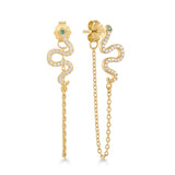 SERPENT PAVE DANGLE STUD