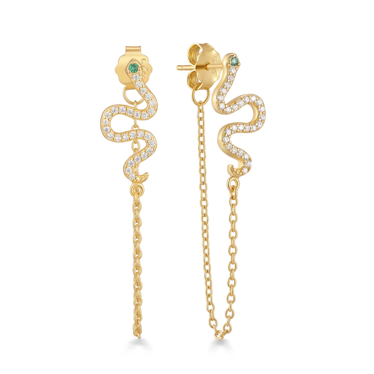 SERPENT PAVE DANGLE STUD