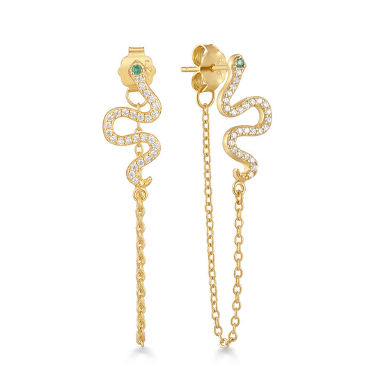 SERPENT PAVE DANGLE STUD