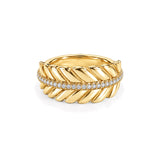 LILA pavé leaf ring by ÍNDIGO