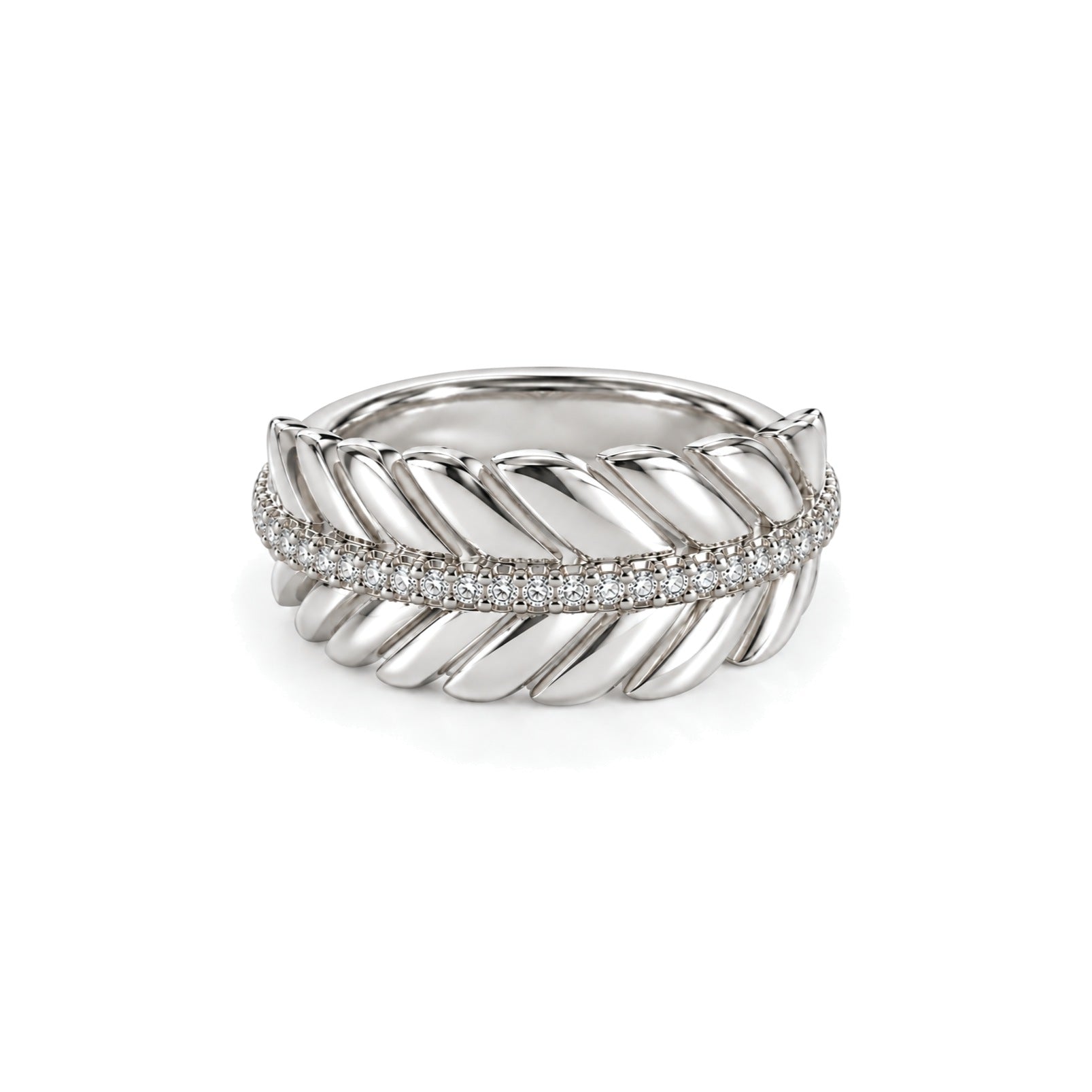 LILA pavé leaf ring by ÍNDIGO