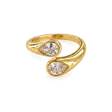 IRIA adjustable teardrop ring by ÍNDIGO