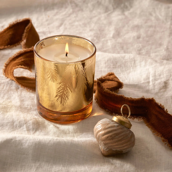 GILDED GOLD POURED CANDLE FRASIER FIR 6.5 OZ