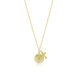 Necklace with a holy father pendant on a white background