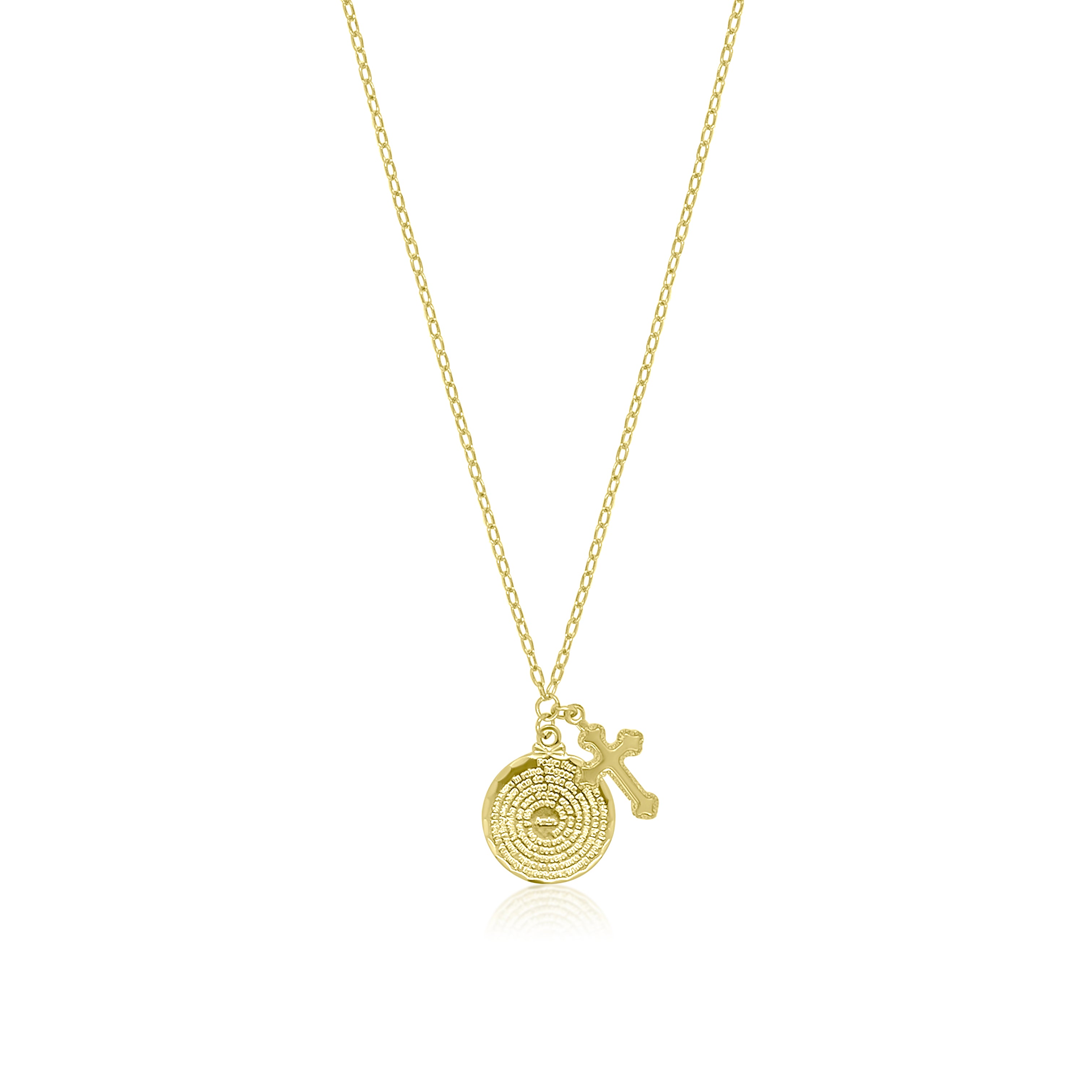 Necklace with a holy father pendant on a white background