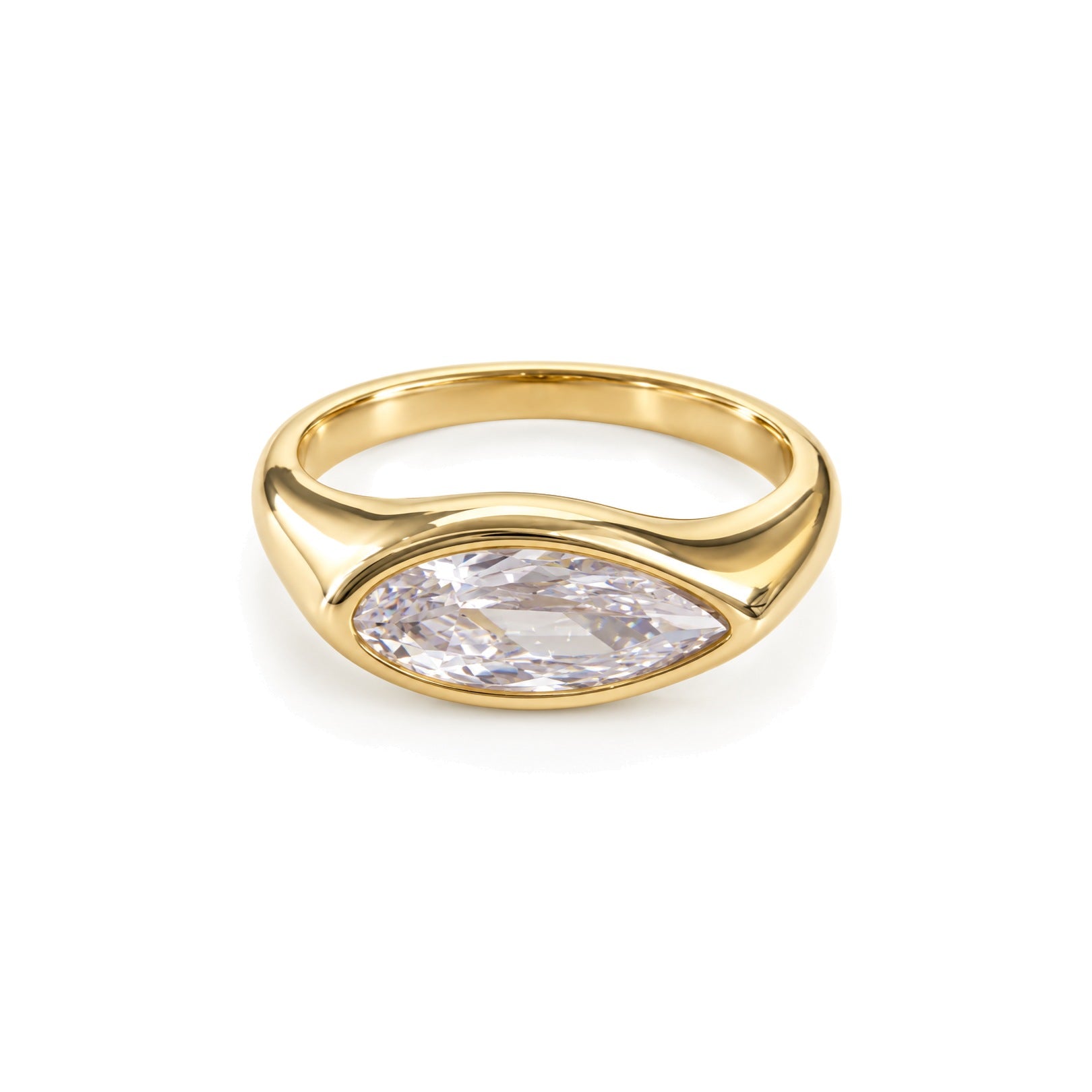 NAIA marquise stone signet ring by ÍNDIGO