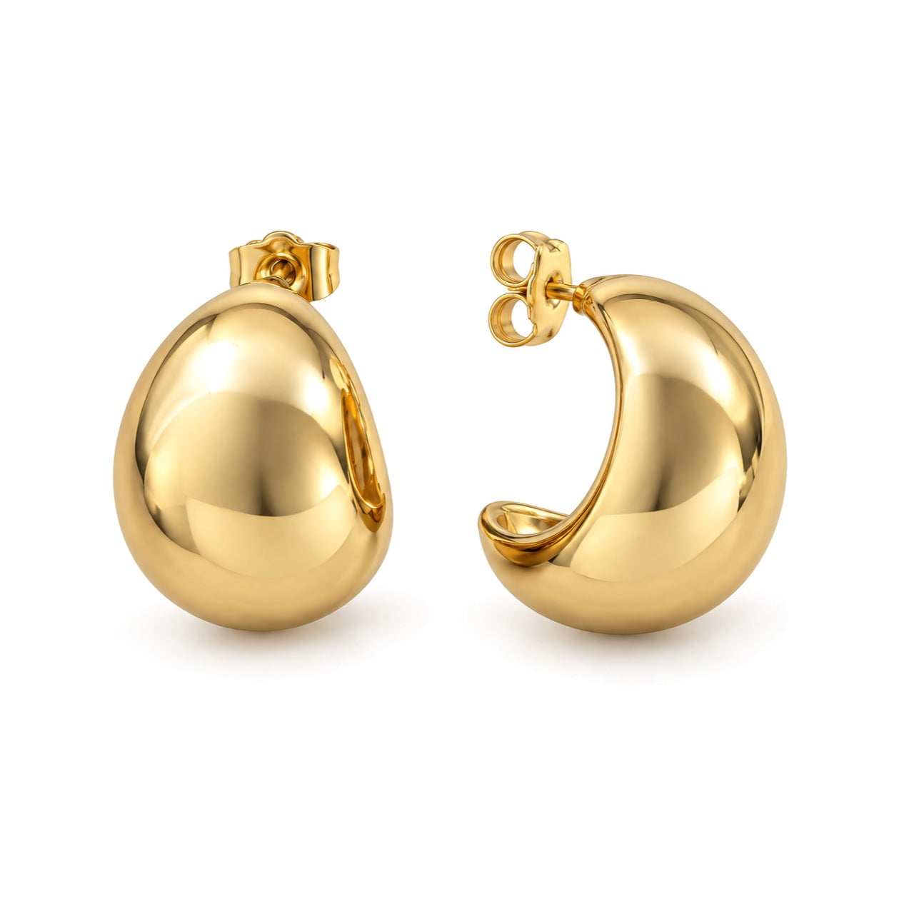 NIDIA gold earrings by ÍNDIGO