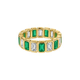 REINA alternating square stone band ring by ÍNDIGO