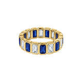 REINA alternating square stone band ring by ÍNDIGO