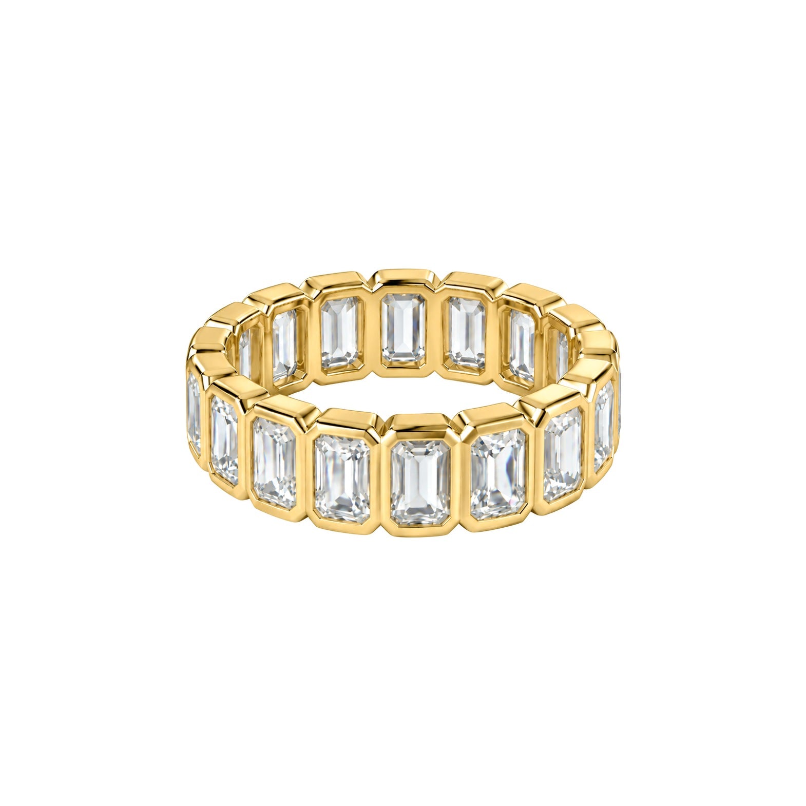 REINA alternating square stone band ring by ÍNDIGO