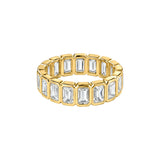 REINA alternating square stone band ring by ÍNDIGO