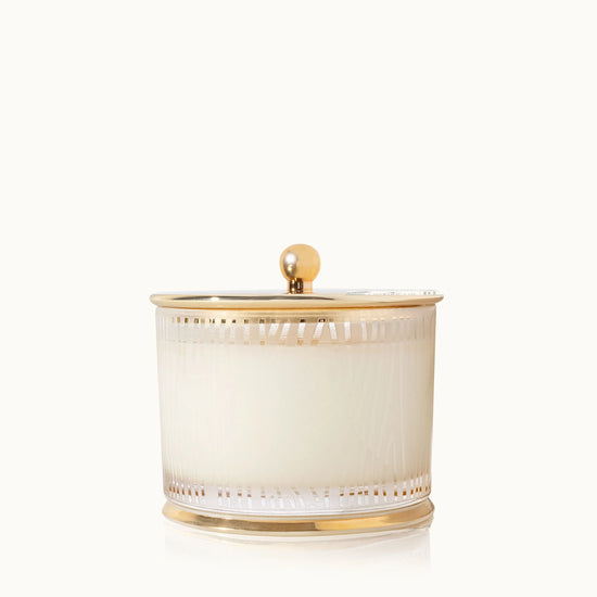 GILDED MEDIUM POURED CANDLE FROSTED WOOD FRAISER FIR